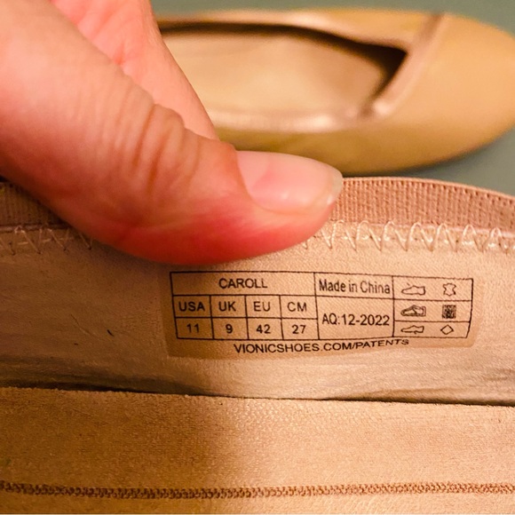 Vionic Carrol Rose Gold Copper Metallic Ballet Flats Size 11 Arch Support EUC - Picture 7 of 8